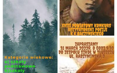 XVIII Powiatowy Konkurs Recytatorski Poezji K.K. Baczyńskiego w Tłuszczu
